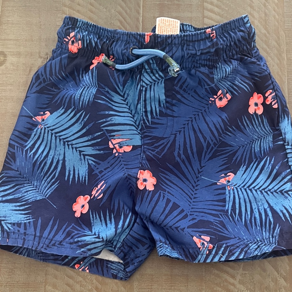 Toddler Tropical Blue and Pink Swim Shorts